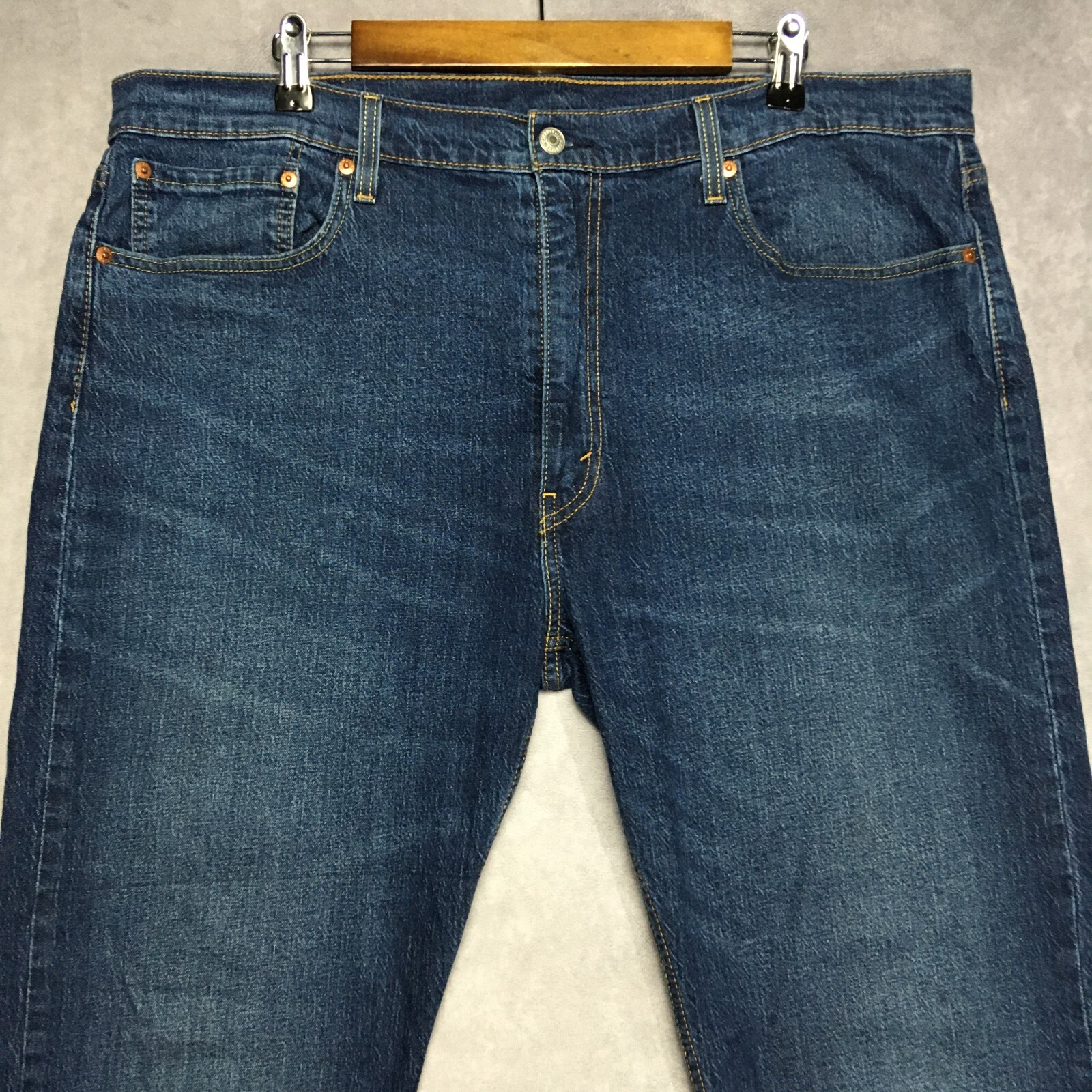 Levis Mens 502 Taper Fit Blue Jeans size 40x30 Stretch Denim