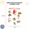 Mushroom Baby Mobile, Green Leaf Mobile for Crib, Crib Mobile for Boys Girls, Forest Nursery Mobile for Bassinet, Pack and Play, Woodland Nursery Décor