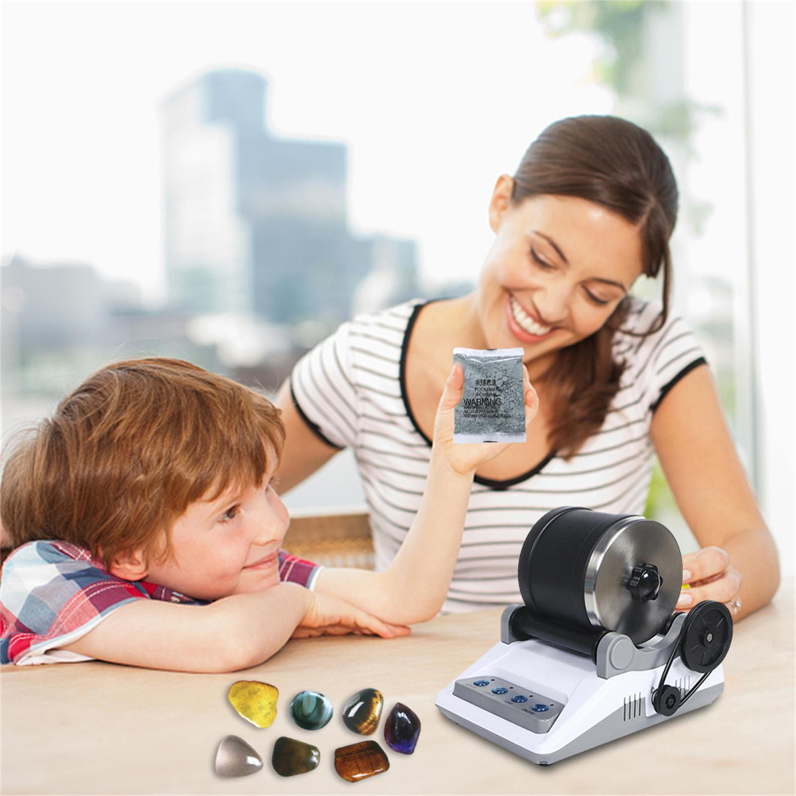 Rock Tumbler Kit DIY Electric Rock Tumbler Toy Rough Polishing Adult Kids