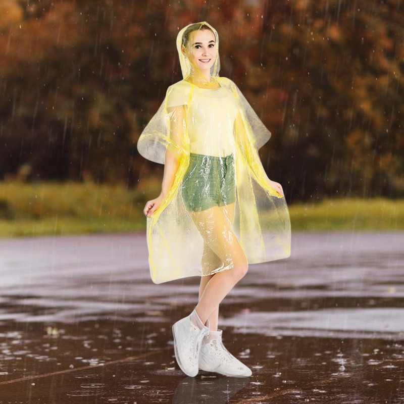 Portable Raincoat Disposable Rain Jacket Unisex Rainwear Keyring Ball Outdoor