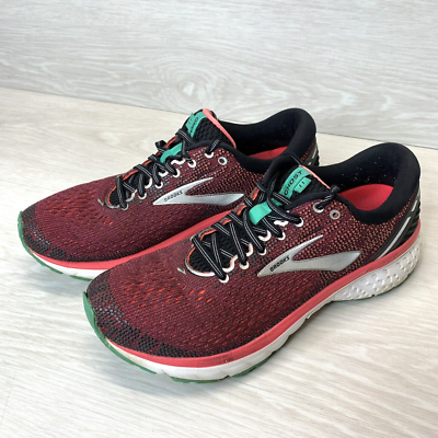 Brooks Ghost 11 Womens Size 10 B Red Black Athletic Running Shoes