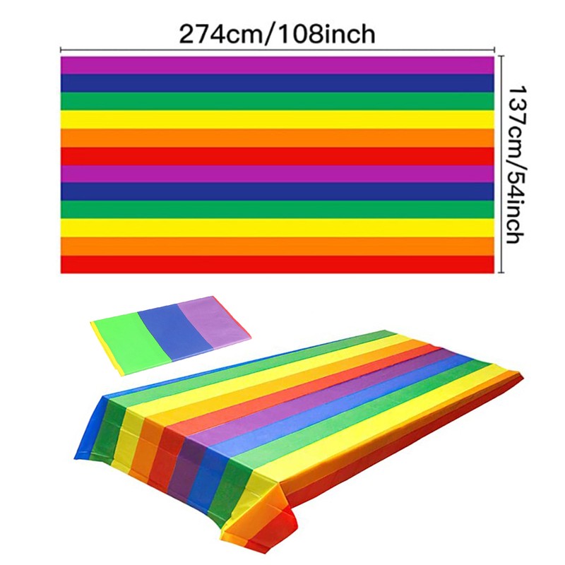 Rainbow Table Cover Party Supplies Tablecloth Kids Birthday Decor 54 X 108Inches