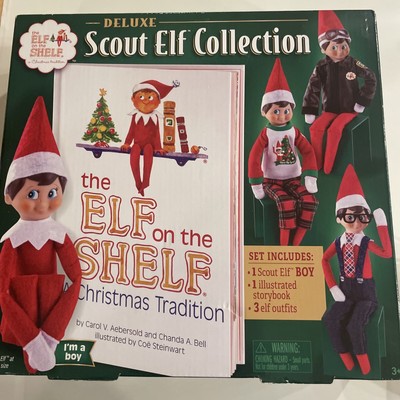 Elf On The Shelf Deluxe Scout Elf Collection Boy Doll Blue Eyes 3 Outfits New
