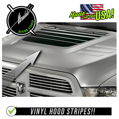 Blackout Hood Decal Stripes #4 - Fits 2010-2018 Ram HD 3500 2500