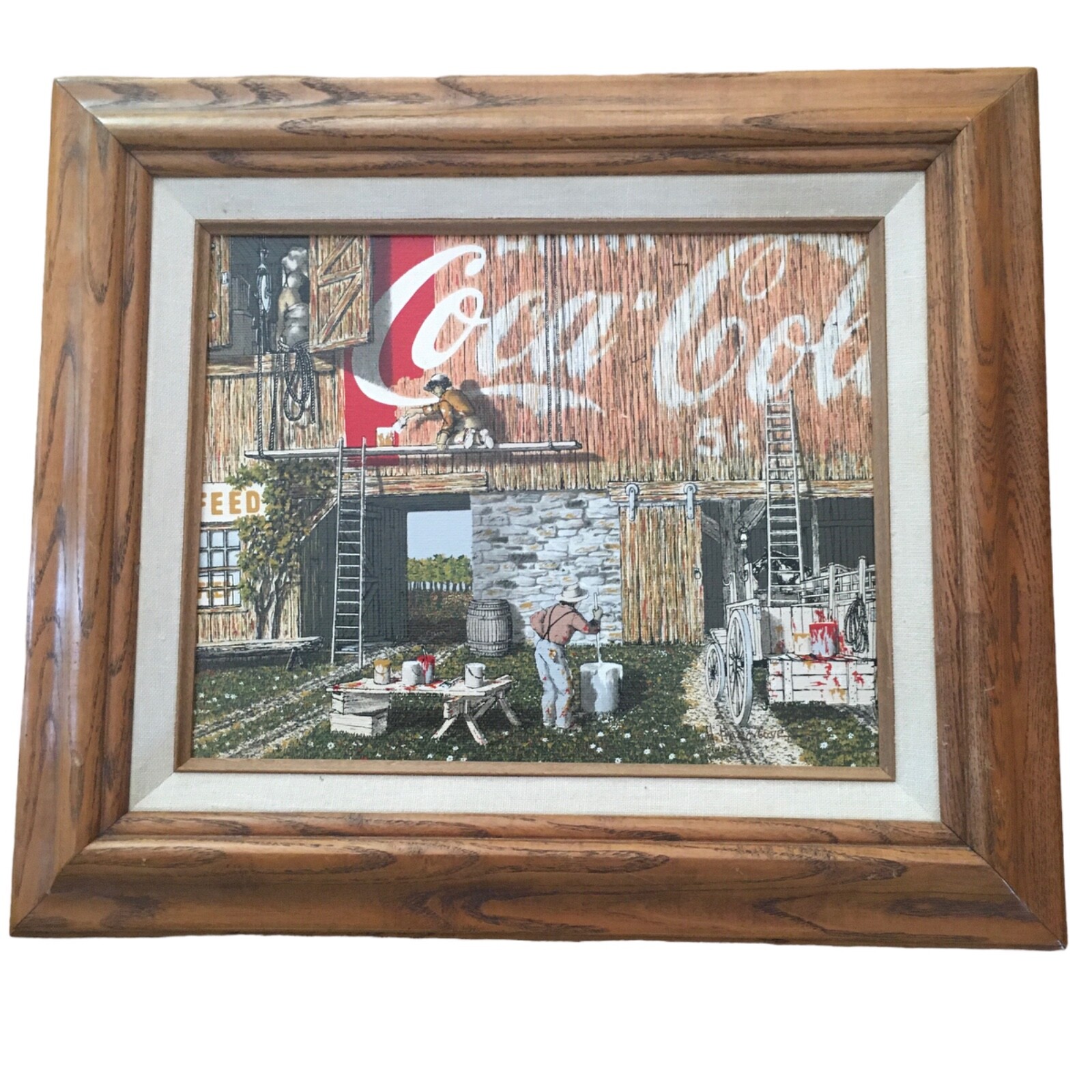 Vintage 80's Hargrove Framed Serigraph Painting Paint The