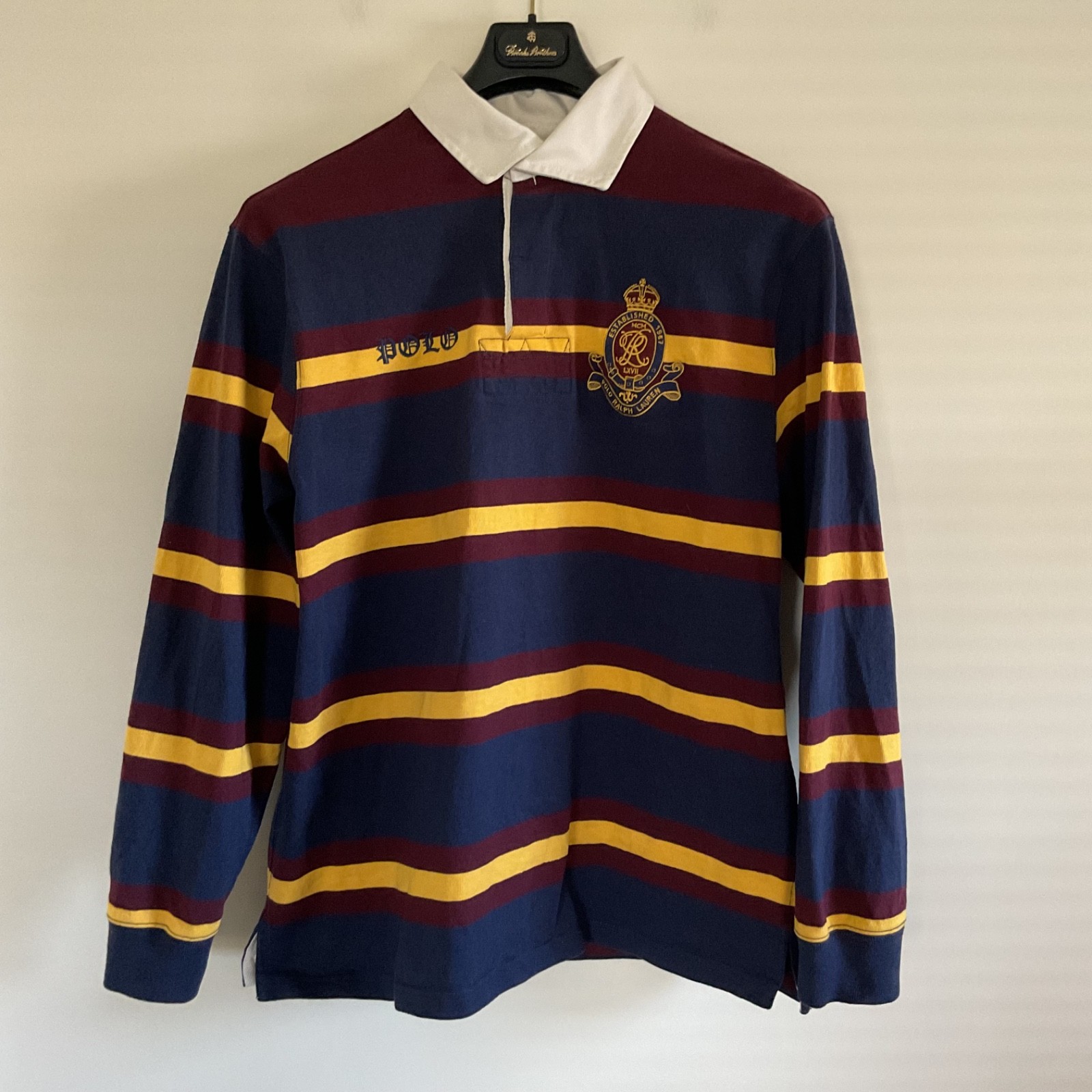 VTG Y2K Polo Ralph Lauren Rugby Shirt Mens XL #8 Crest Logo