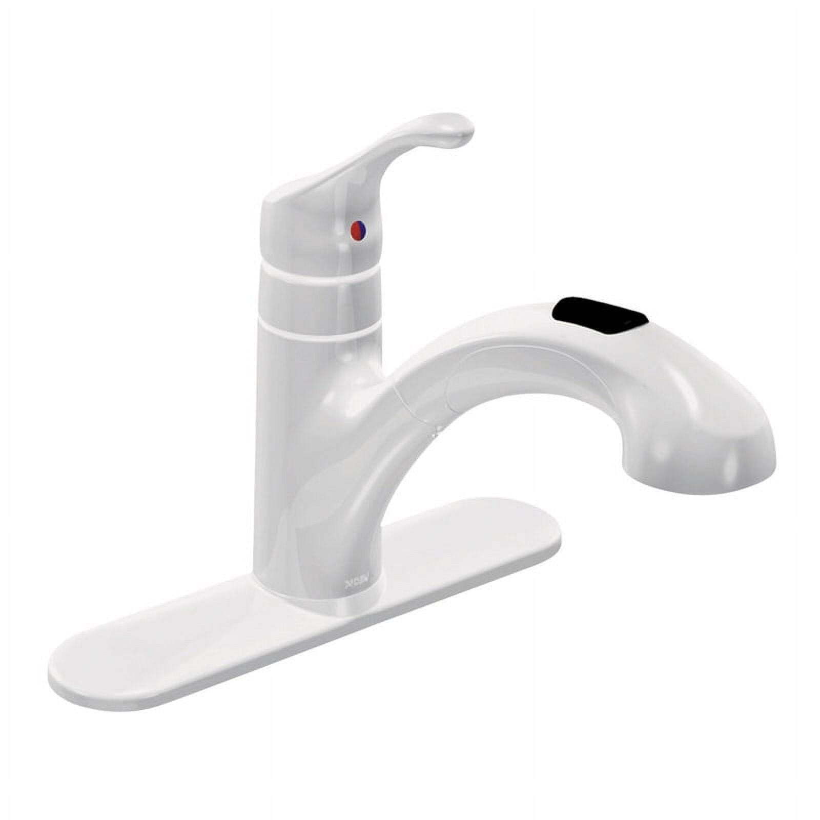 Moen Renzo One Handle Chrome Pull Out Kitchen Faucet ^