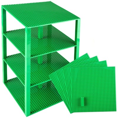 Baseplate Tower 10X10, Green 10x10, 4 baseplates, 30 stackers