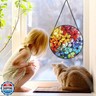 Bimkole Colorful Flower Stained Glass Suncatcher Window Hanging - Design for Indoor Window or Doorway Decoration - 7.87x7.87 inch with Chain and Hook - Unique Home Decor Gift