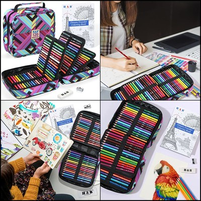 Set Art Pencil Kit Adult Coloring Oil Based Soft Core Ideal.
