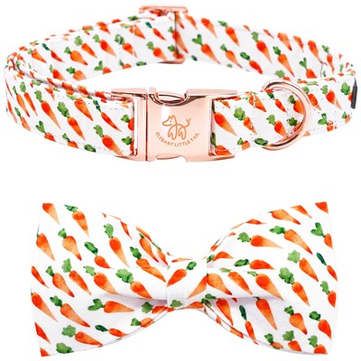 Elegant little tail Easter Dog Collar Dog Collar with Bowtie Carrots Cute Boy...