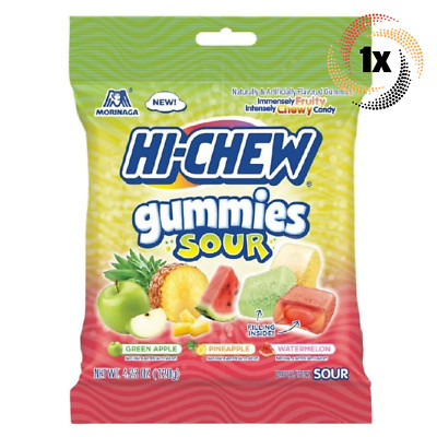1x Bag Morinaga Hi-Chew Sour Assorted Flavors Chewy Fruit Gummies | 4.23oz