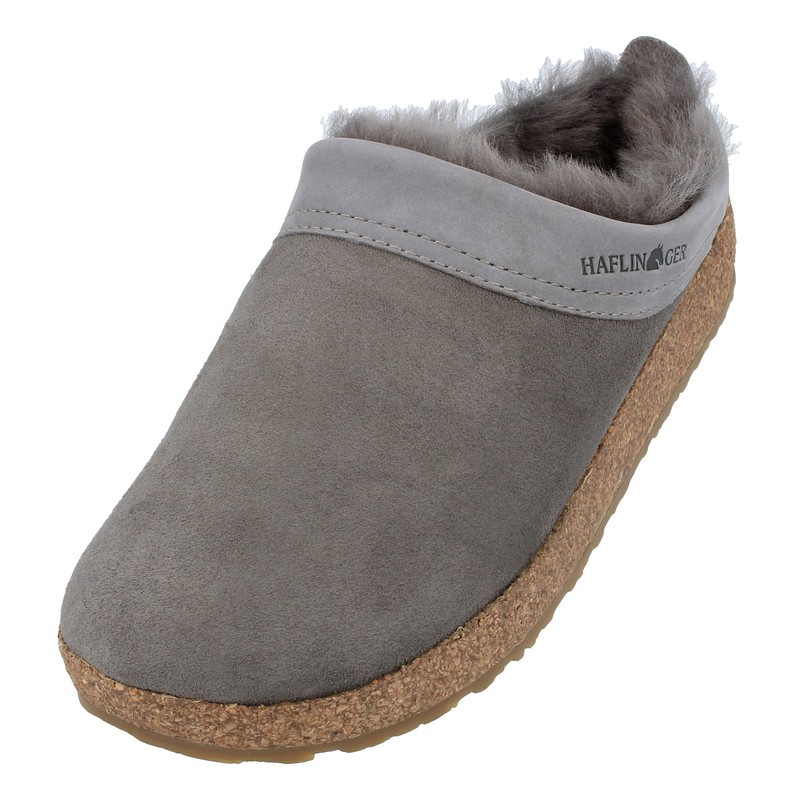 Haflinger Snowbird Lammfellclog Hausschuh Aus Leder Mit KorkfuÃBett Unisex