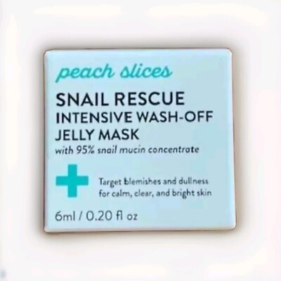 Peach Slices Snail Rescue Intensive Wash-Off Jelly Mask ~ Travel Size 0.20 Fl Oz