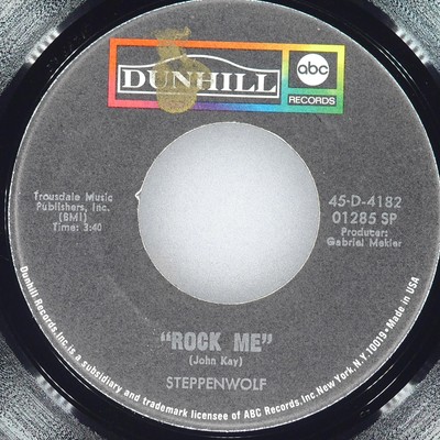 STEPPENWOLF Rock Me / Jupiter Child ABC 45-D-4182 VG+ 45rpm 7'' 1969 Hard Rock