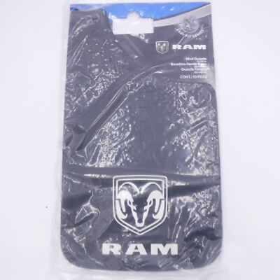 Plasticolor 000541 Mud Guard Flaps 11'' Set for Dodge Fits Ram W/Ram Logo Black