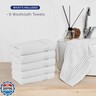 Elegant Comfort Premium Turkish Cotton 6 Pack Washcloths Set - 13 x 13 inch, Luxurious Hotel Spa Quality 100% Turkish Cotton 6PC Washcloth Set - Highly Absorbent - Soft Bathroom Towels, White/Gray