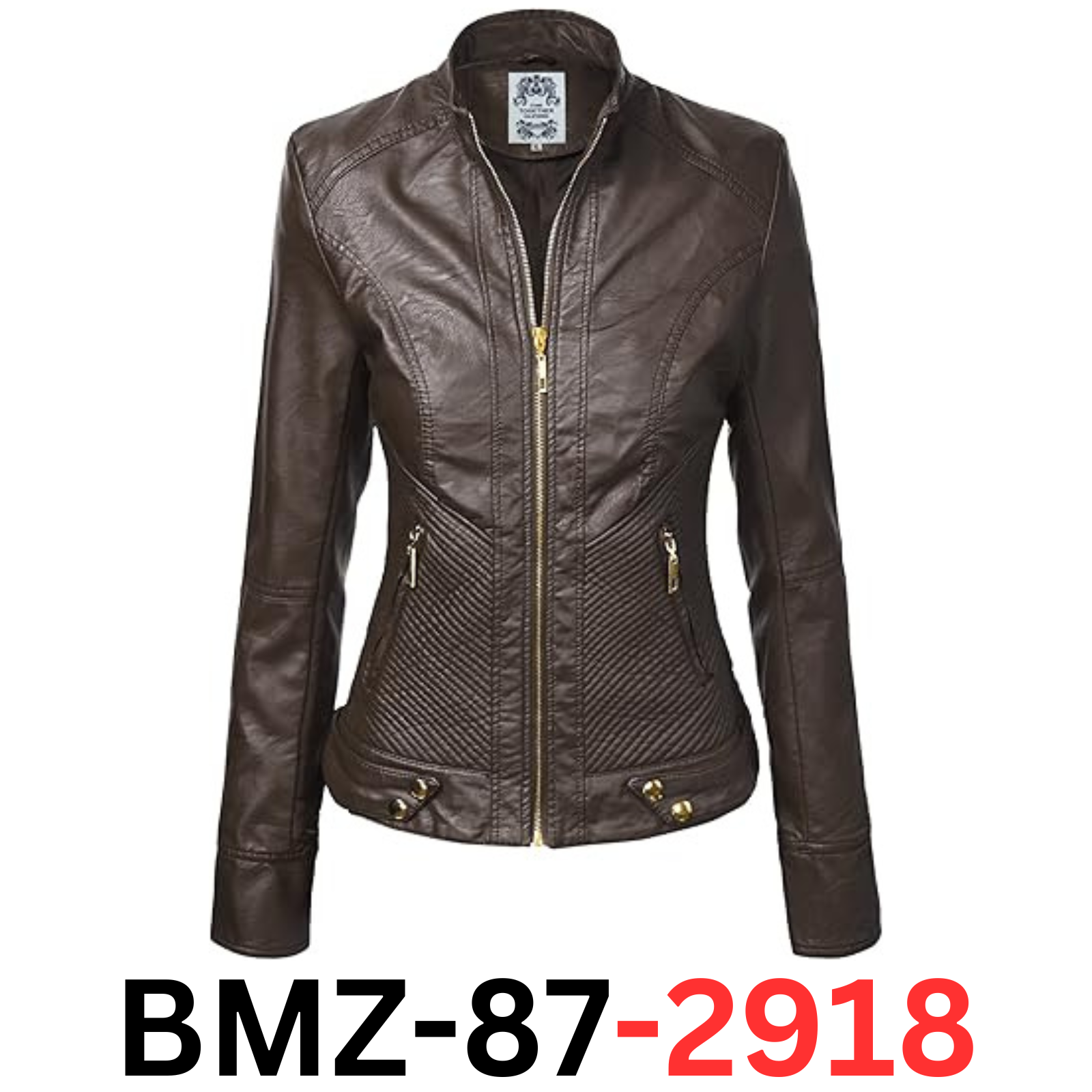 Come Together California CTC WJC747 Womens Dressy Vegan Leather Biker Jacket, L