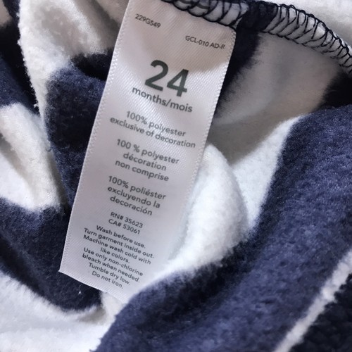 Carter's Baby Boy Blue & White Striped Sherpa Lined Sweater Button Up 24 Months