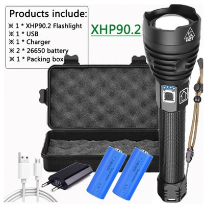 Antorcha Led 300000 Lm Recargable Flashlight Xhp90.2 Tactical Torch Rechargeable