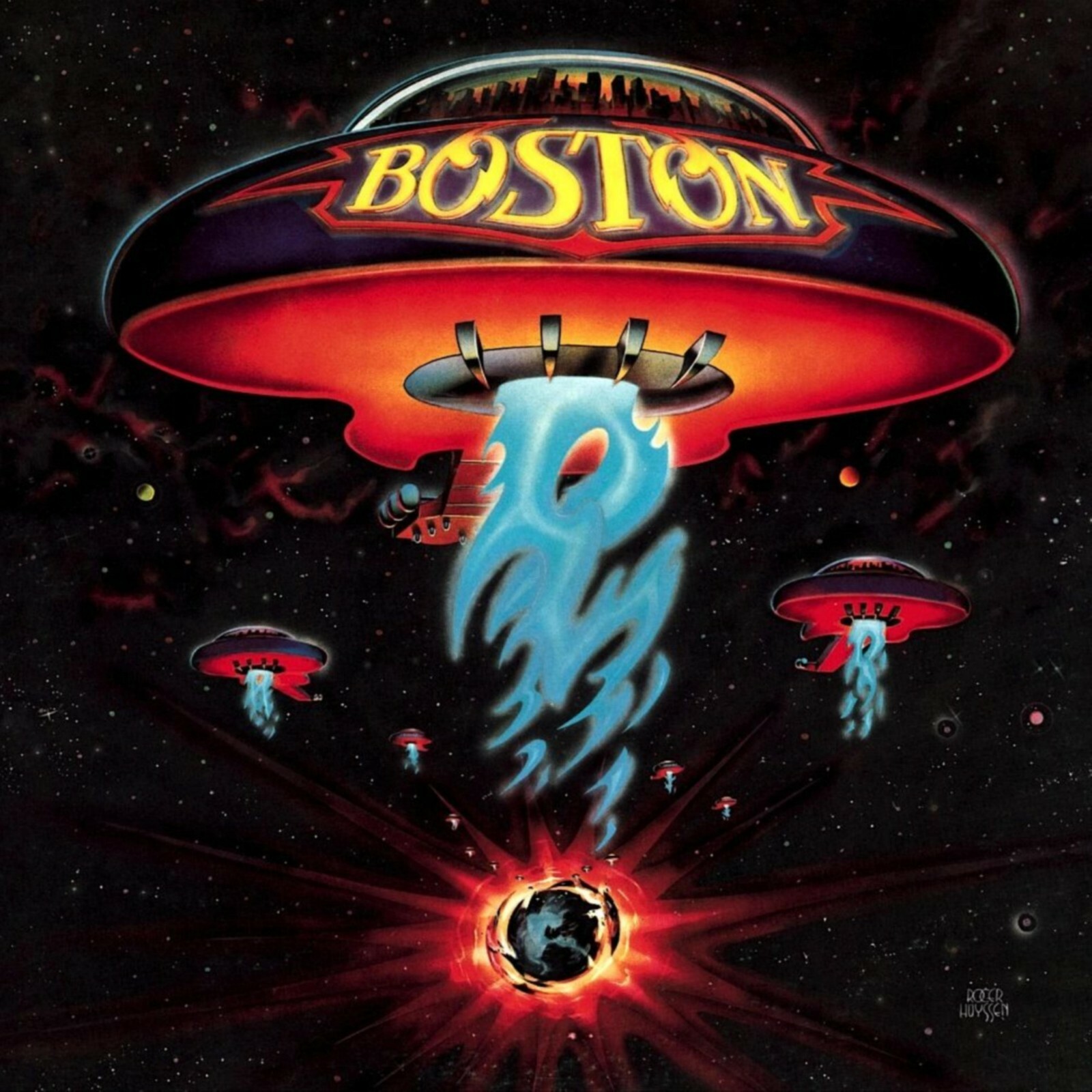 BOSTON First Album BANNER HUGE 4X4 Ft Fabric Poster Tapestry