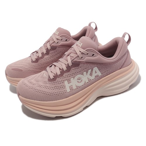 Женские кроссовки Hoka Bondi 8 Pale Mauve Purple Peach Pink 1127952-PMPW