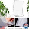 24 Pack Acrylic Sign Holder Slant Back Plastic Paper Display Stand Clear Table Top Sign Holders for Office Home Store Restaurant(4 x 6 Inch)