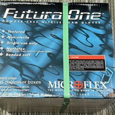 *1,000-Gloves* Microflex Futura One Powder-Free Nitrile Examination Gloves