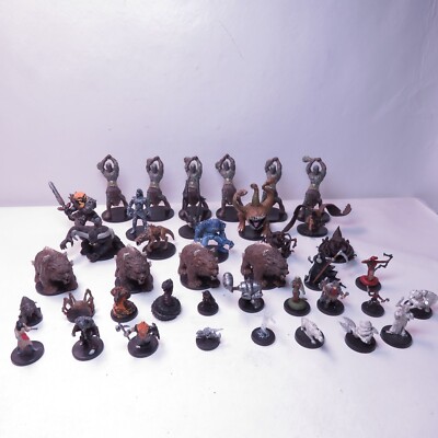 40 D&D Dungeons Dragons miniatures lot, Large Stone Giant Dire Bear Minotaur