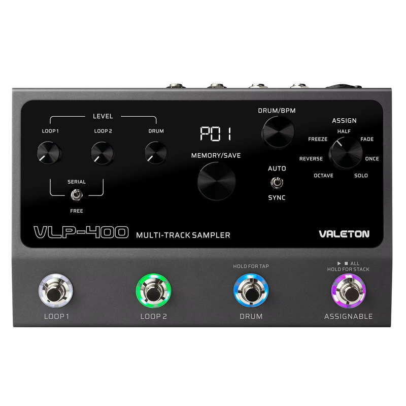 Multi-Track Stereo Looper Pedal for Guitar Bass Keyboard Vocals with Auto Drum M