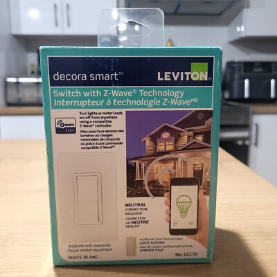 Brand New Leviton Decora Smart With Z Wave Technology 15 Amp Switch White SEALED