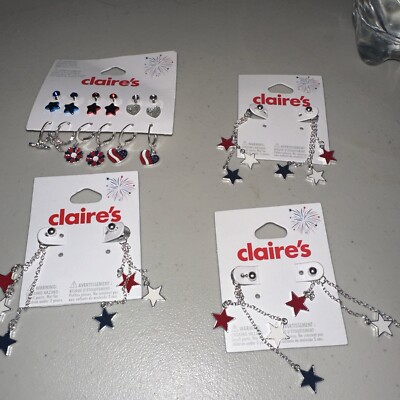 Lot Of 4 4th of July Claire s Earings