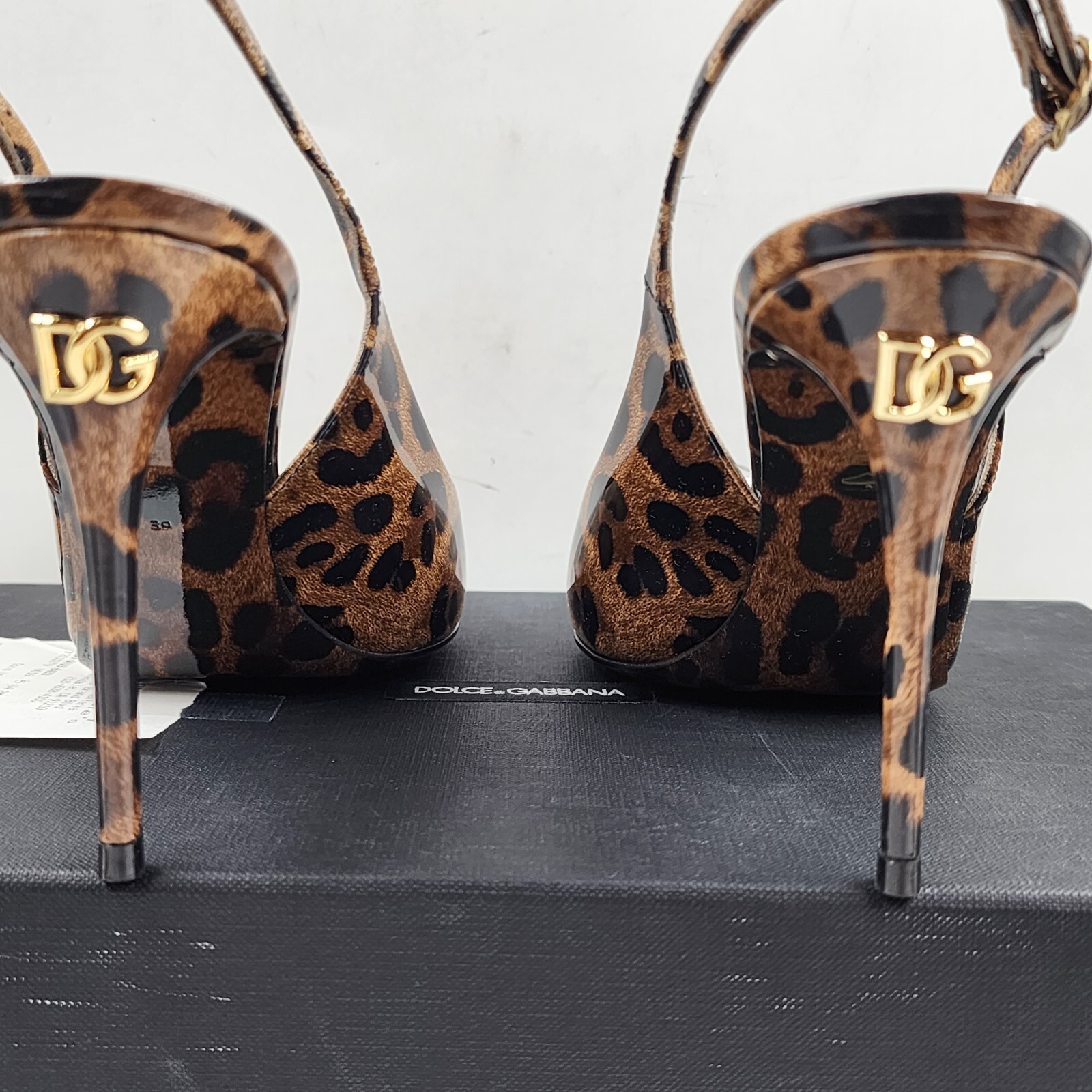 Pre-owned Dolce & Gabbana Leopard Print Slingback Pumps Women's 39/9us Brown Buckled