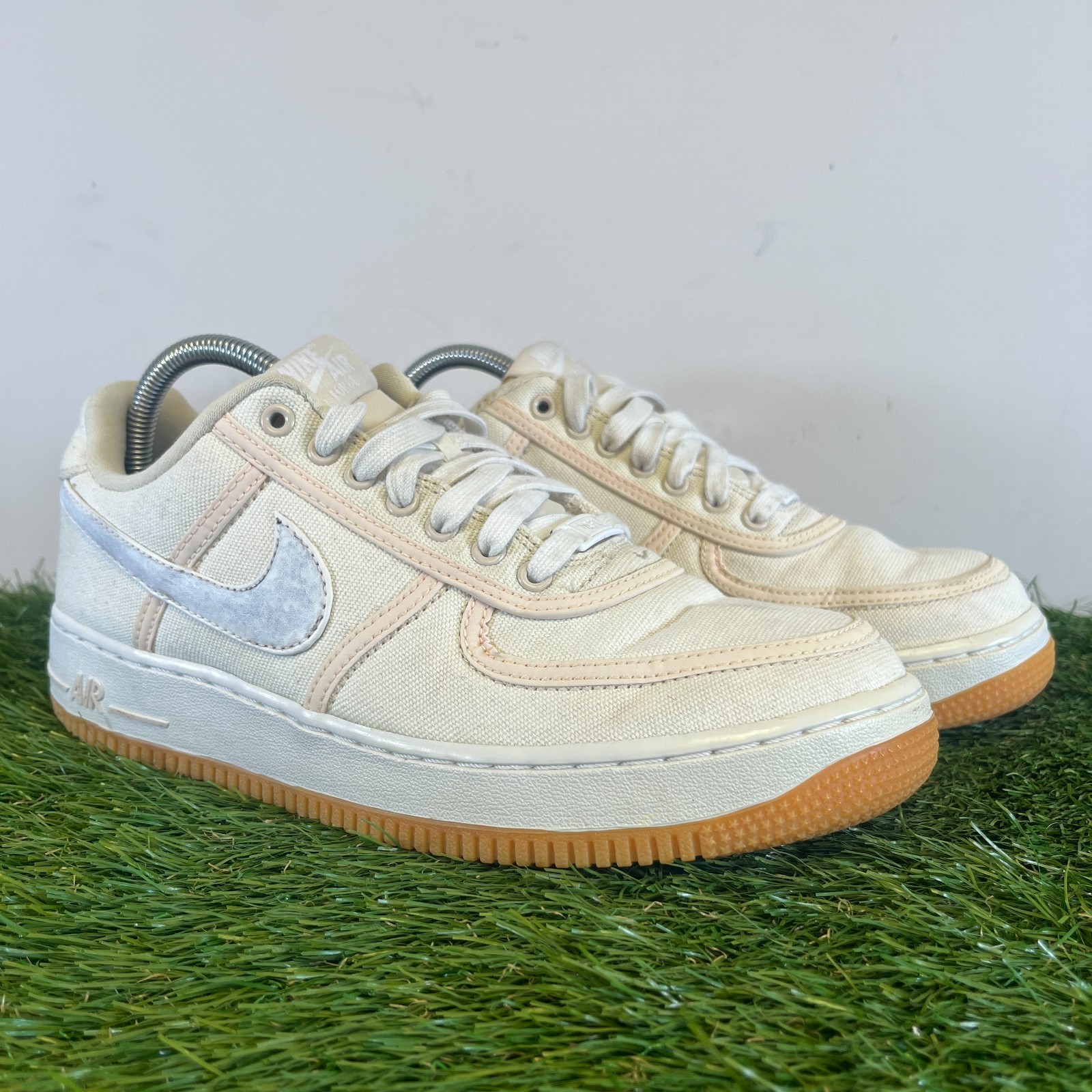 Nike Trainers Size 7 Men's Light Cream Air Force 1 Lace Up Walking Running Shoes