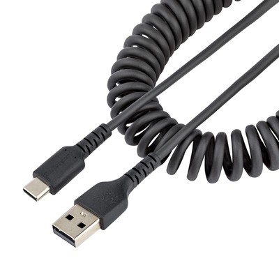 StarTech.com 20in (50cm) USB A to C Charging Cable,Coiled Heavy Duty Fast Charge