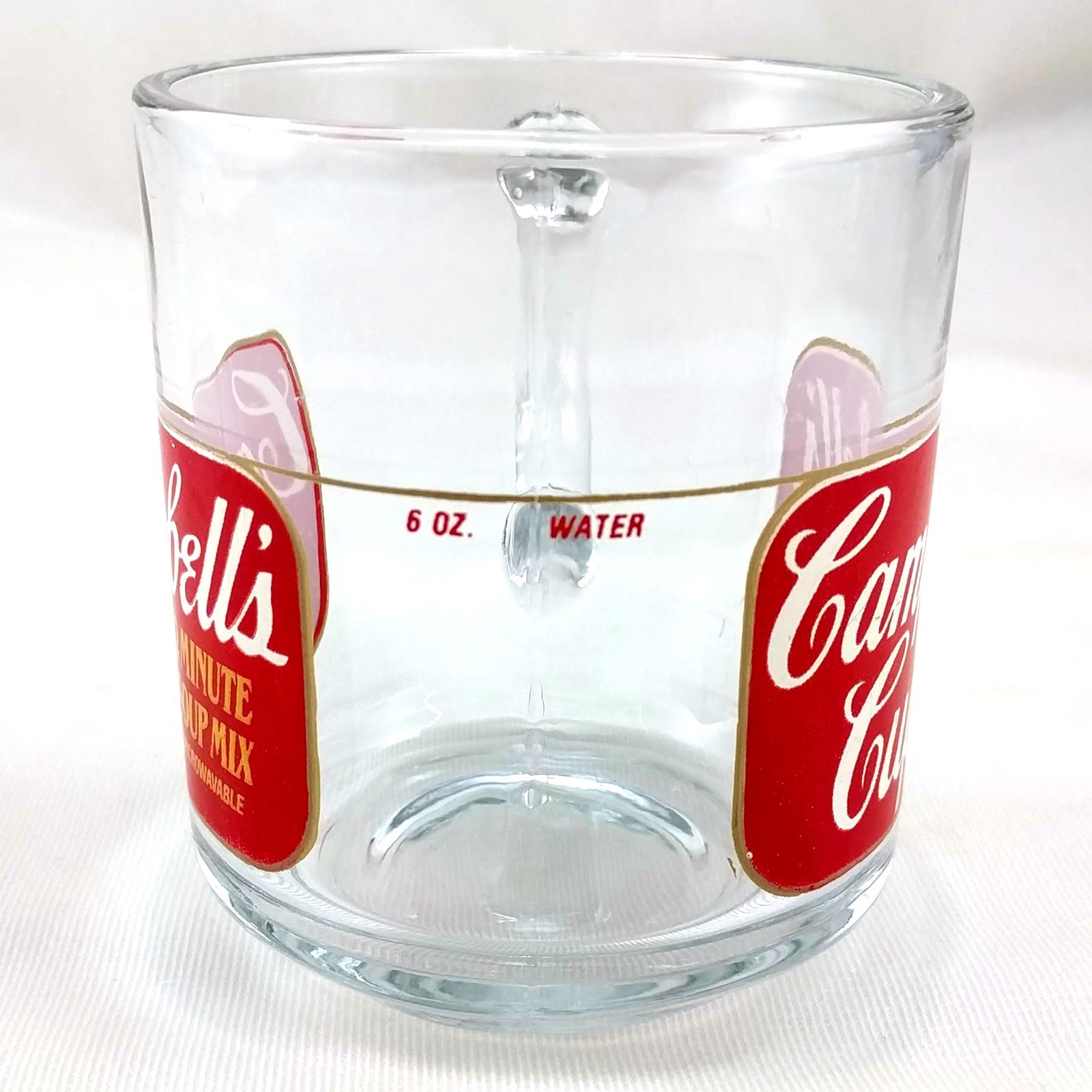 Anchor Hocking Campbell's Cup Clear Glass 6oz Soup Mix Mug ~ Made in the USA