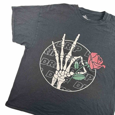 Good Vibes Only Skeleton Hand Shirt Motivational Tshirt Tattoo Rose 2XL Drip