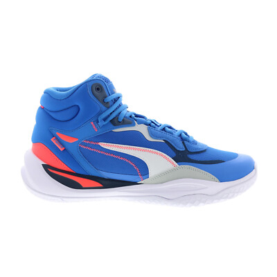 Мужские баскетбольные кроссовки Puma Playmaker Pro Mid 37790208 синего цвета из парусины