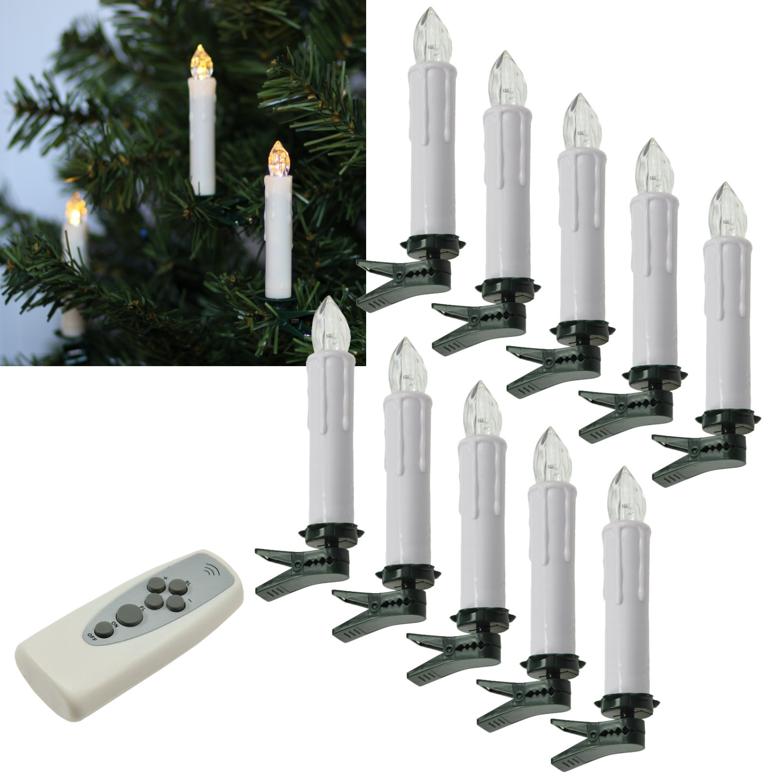 ❤️ Funk LED Christbaum-Kerzen mit Fernbedienung für Innen & Außen kabellos IP44