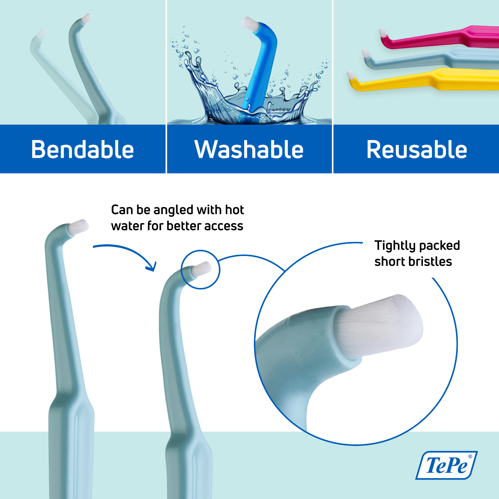TEPE Compact Tuft Toothbrush - Braces & Hard to Reach Areas, 1 Pk