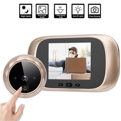 LCD Peephole Video Camera Doorbell Night Vision Loop Recording Function R4Y3