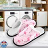 Umidedor Pink Flamingo Dots Slippers for Women Girls, Soft Memory Foam Non-Slip Indoor House Slippers Home Shoes for Bedroom Hotel Travel Spa