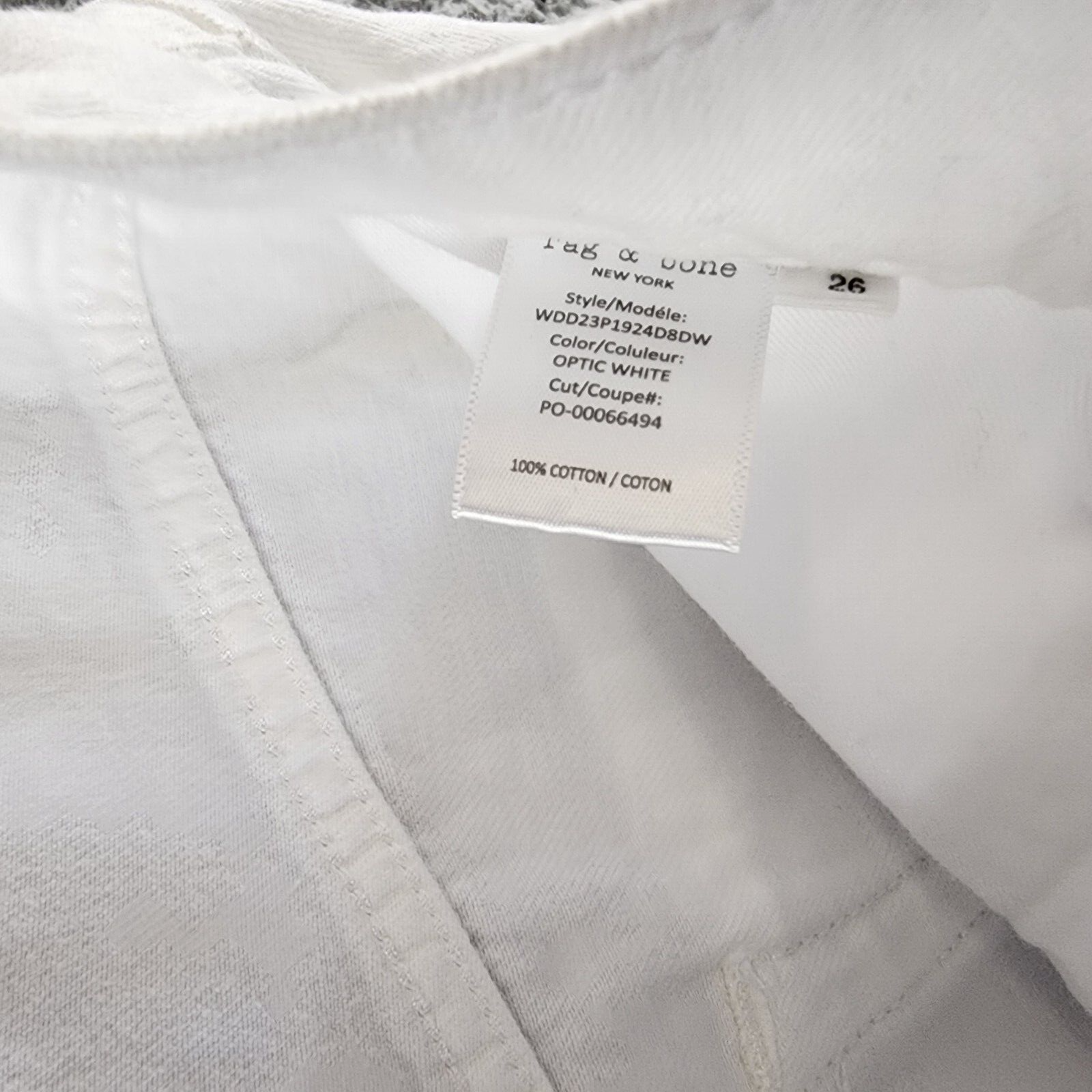 Rag & Bone MIDI Hight Rise Raw Hem Cutoff Shorts Women's 26 White Button Zip - Picture 10 of 17