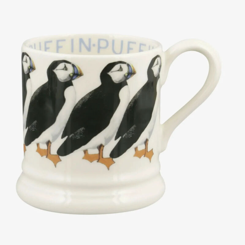 Emma Bridgewater Black White Puffin Bird 1/2 Pint Ceramic Mug - 300ml