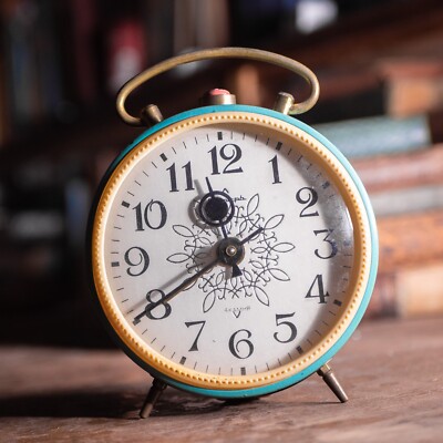 Soviet vintage alarm table clock Vityaz. USSR original. 1950-60.