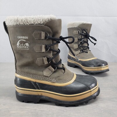 Sorel Caribou Winter Boots Womens 8 Snow Beige Waterproof NL 1005-046