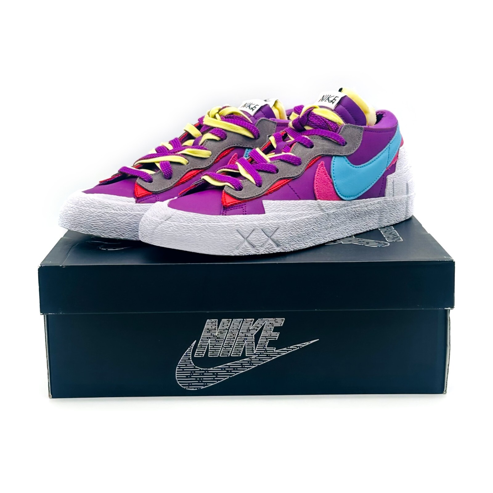 DM7901-500 KAWS sacai Nike Blazer Low Purple Dusk Blue White DM7901-500 KAWS sacai Nike Blazer Low Purple Dusk Blue White