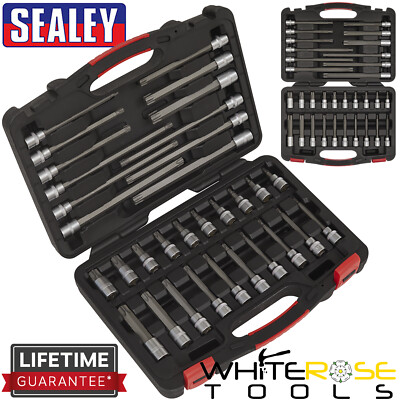 Sealey Trx-Star Socket Bit Set 32pc 3/8'' Drive T20-T70 Torx Premier Long Reach
