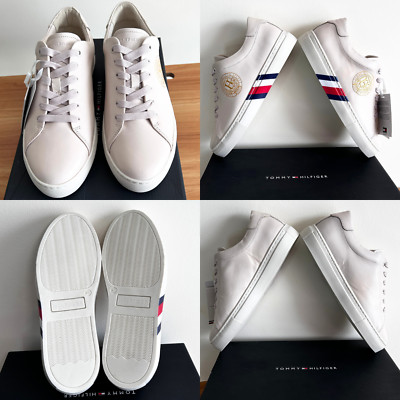 TOMMY HILFIGER Leather Womens Shoes Sneakers Trainers Canvas Running Walking