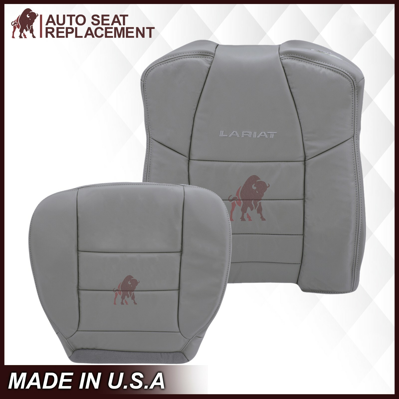 2003 2004 05 06 2007 Ford F250 F350 Lariat Extended Cab Leather Seat Cover Gray